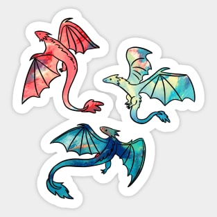 Cute colorful dragons illustration Sticker